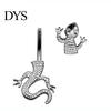 Women Trendy Rhinestone Gecko Navel Bar Belly Ring Body Piercing Jewelry Gift