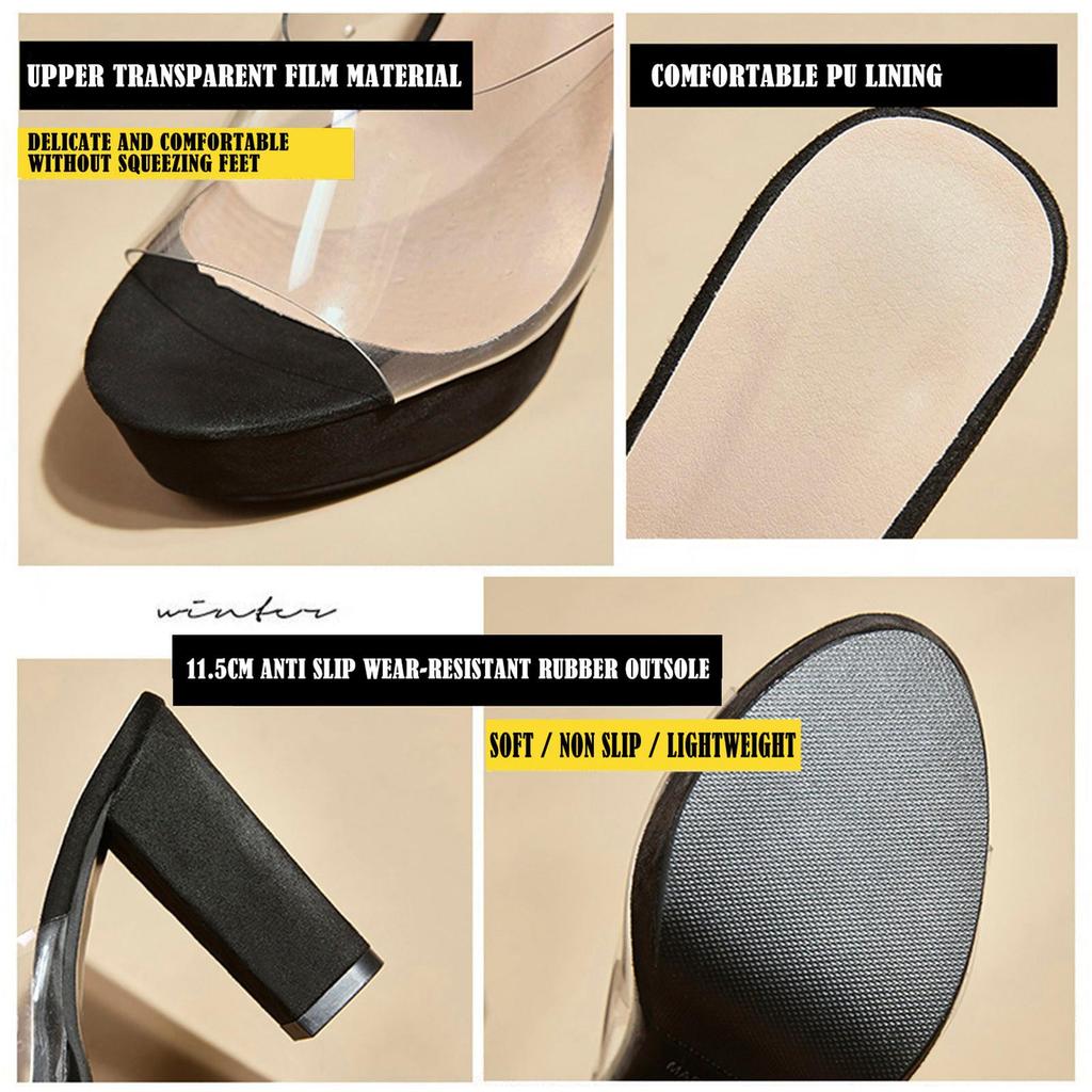 Damenschuhe Sommermode Casual Peep-Toe High Heels Transparente Sandalen