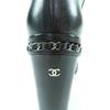 Great CHANEL Knee-high boots black leather Women 36 G30379 Used