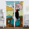Set Of 2 Popeye Sailor Shades Partition Curtains Child Room Window Curtain Panel Living Bug Resistant Polyester