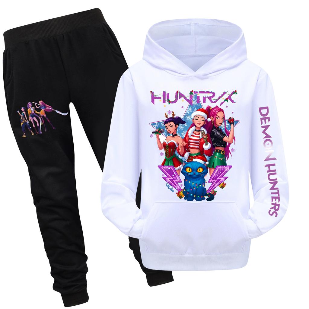 Children's Hooded Top And Pants Two-piece Tracksuit Set Long-sleeved Printed Sweatshirt Set