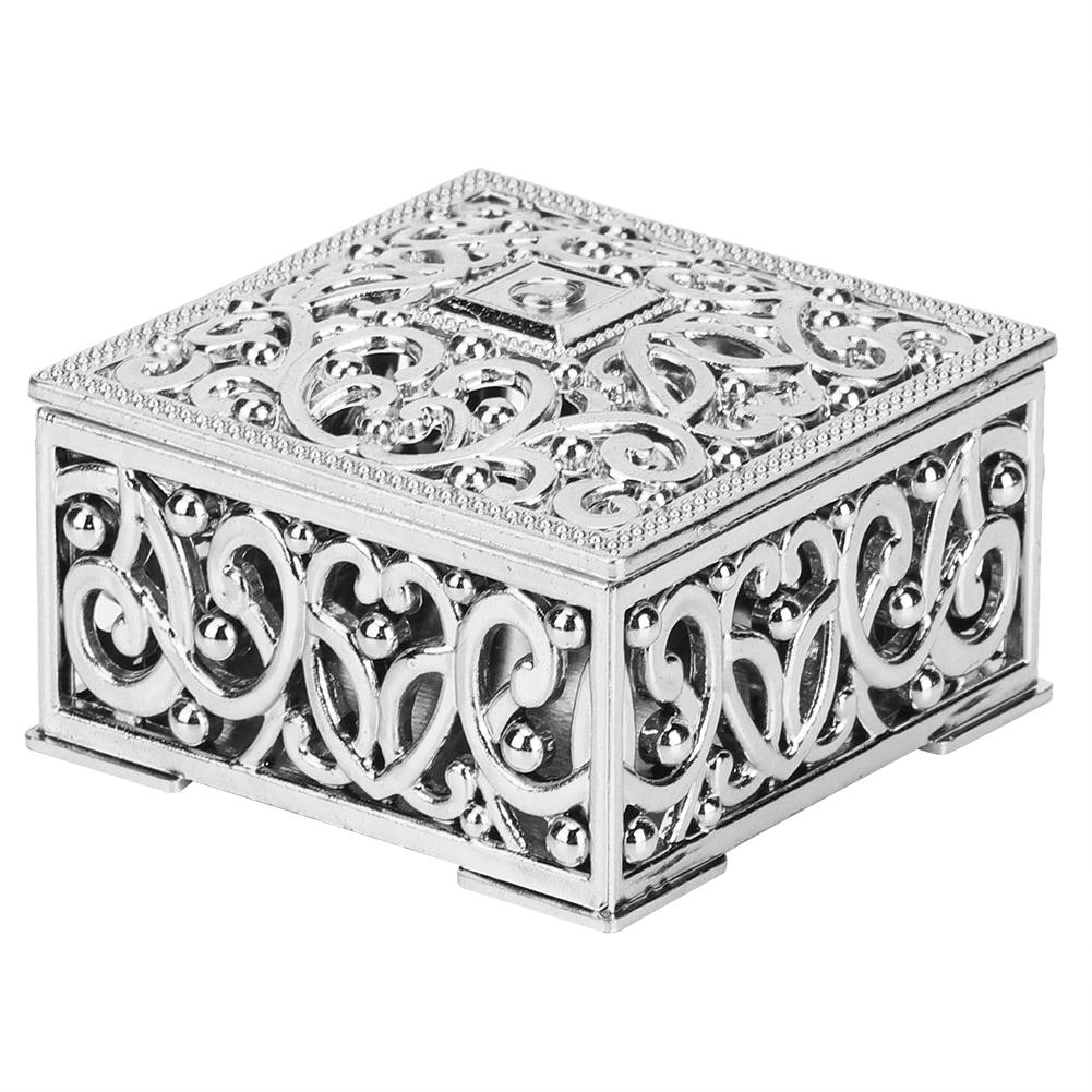 12pcs Square Hollow Plastic Gift Box Candy Boxes Wedding Birthday Party DecorationSilver