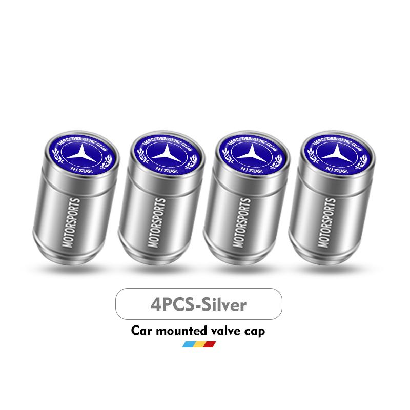 4 Pezzi Tappi Valvole Pneumatici Auto Copri Stelo Ruota in Alluminio Per Mercedes Benz W211 W124 W176 W177 C180 C200 C260 C300 GLC CLE