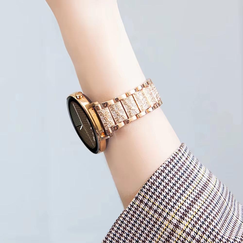 20mm Diamond Watch Band For Samsung Galaxy Watch 6 5 4 Luxury Bling Quick Release Watch Strap for Huawei Watch GT 4/3/2 Bracelet