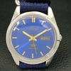 GEBRAUCHTE CITIZEN AUTOMATIC 8200 JAPAN HERRENUHR MIT TAG- UND DATUM-ARMBANDUHR UND BLAUEM ZIFFERBLATT a432808-2 R113-a432808