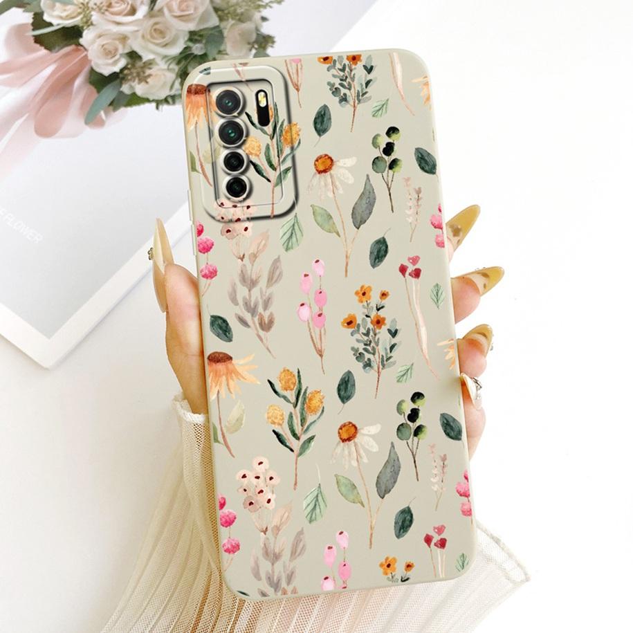 For Huawei Nova 7 SE Case P40 Lite 5G Cover CDY-NX9B CDL-AN50 Shockproof Silicone Fashion Flower Soft Shell For Honor 30S Bumper