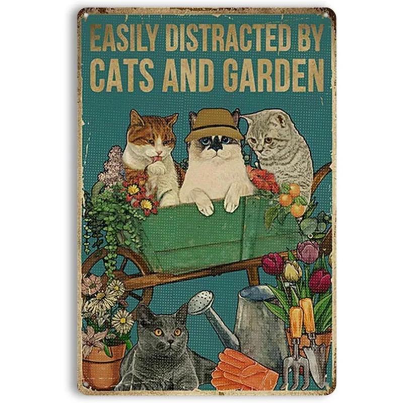 Cat Metal Tin Signs Baking Because Murder Is Wrong Wall Posters Plaque Vintage Iron Painting Decoration for Home Cafe Club Ba