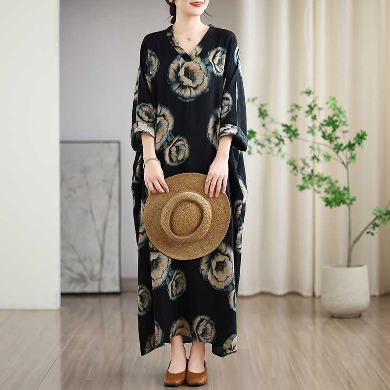 Vacation Style Travel V-Neck Vintage Dresses