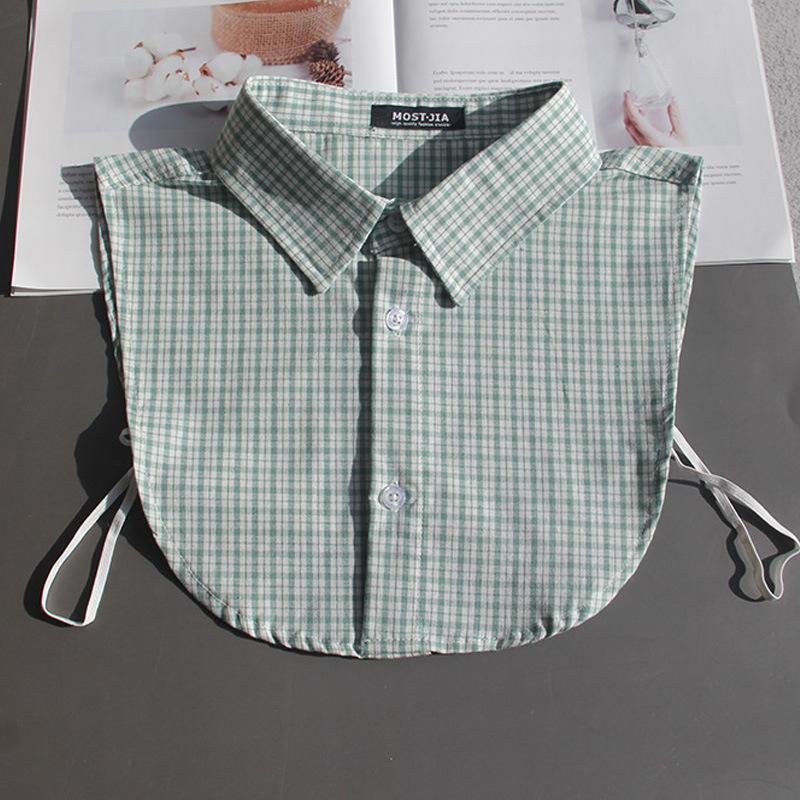 Plaid Fake Collar Shirt Children Print Collares Mujer Cotton Detachable Collar Choker Kids Boys Girls Removable Half Shirt