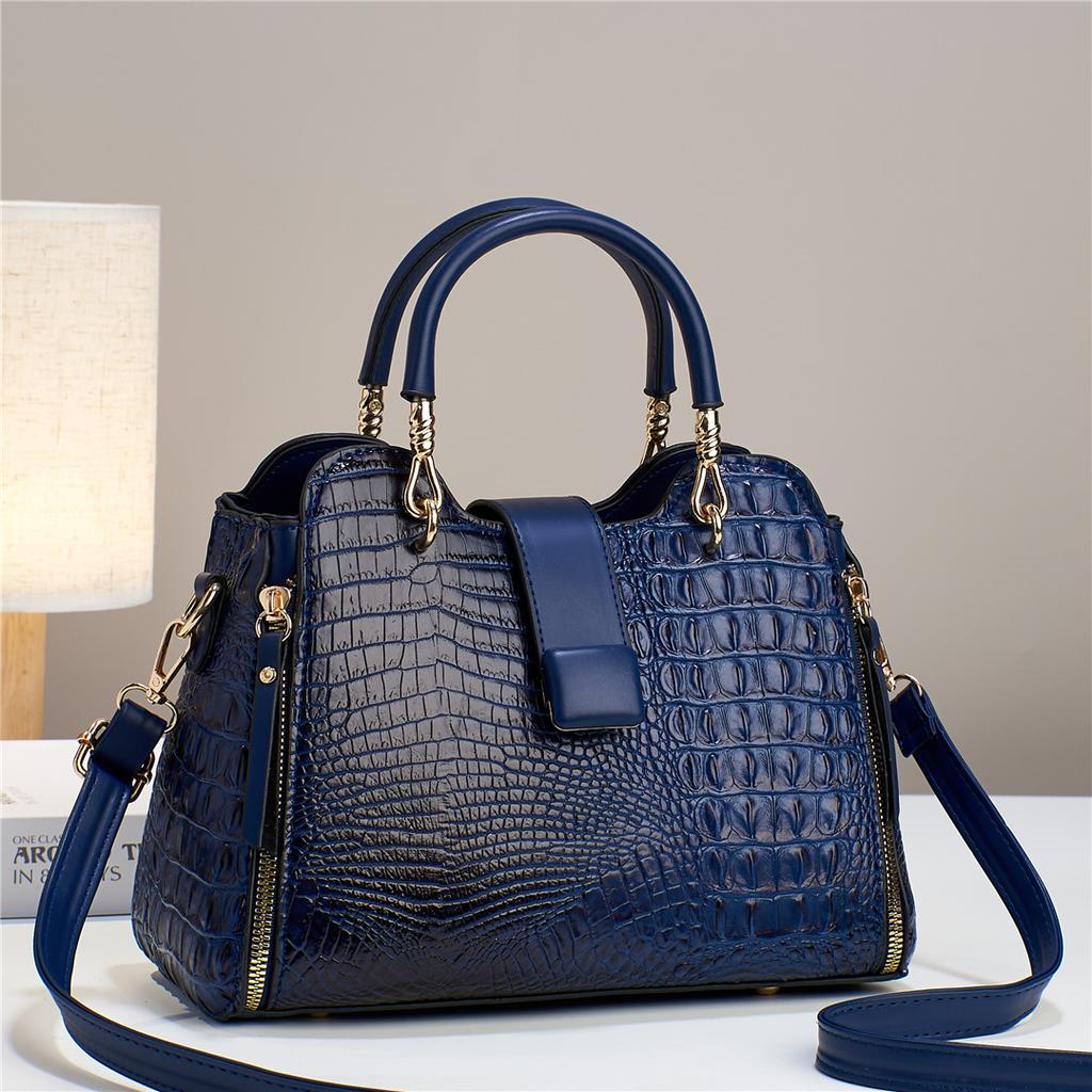 2025 New Large Capacity Handbag for Women High Quality Crocodile Pattern PU Leather Shoulder Crossbody Bags Trend Designer Tote