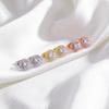 European and American Hot-selling Earrings, Classic Versatile Round Colored Zircon Stud Earrings, Women's Fashion Accessories