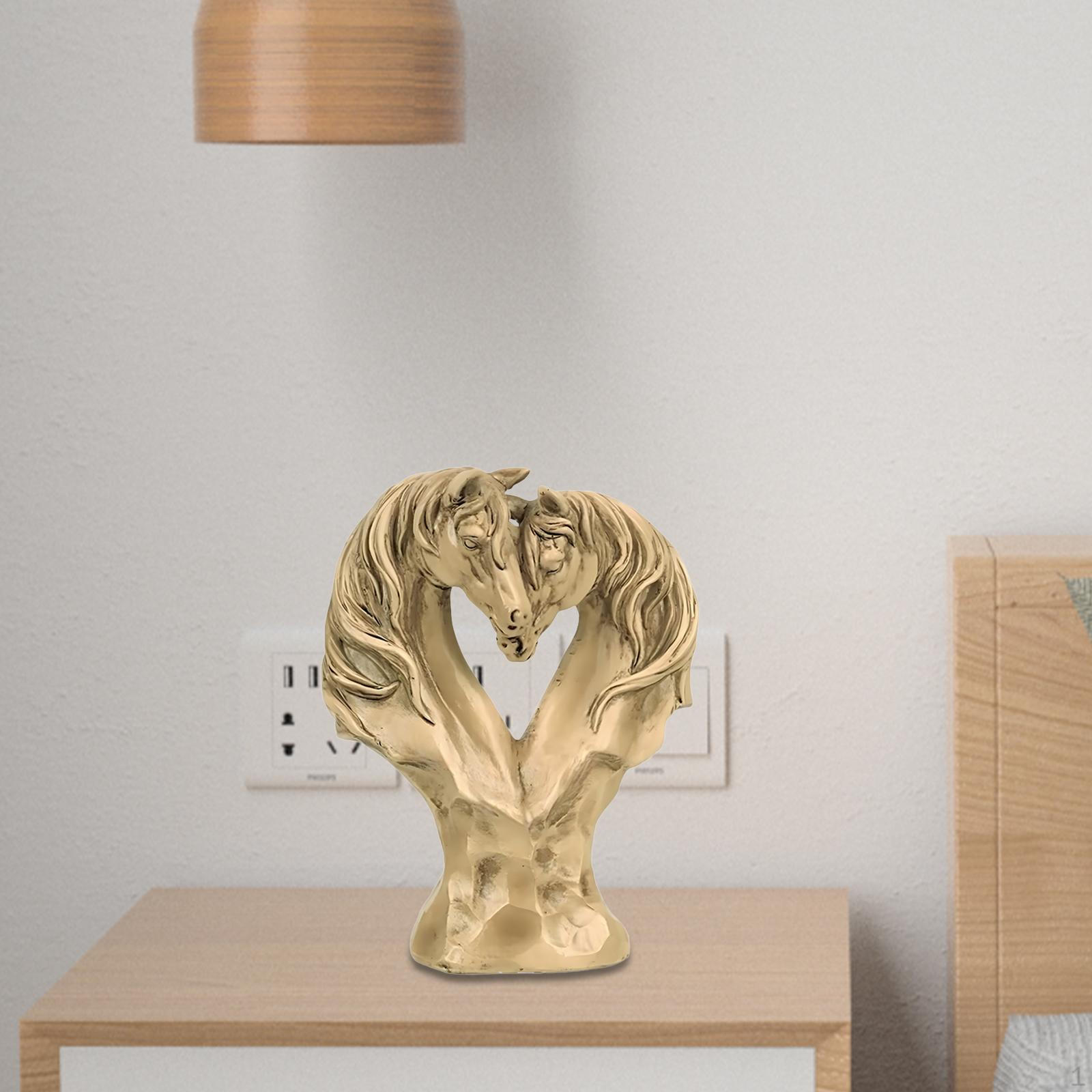 

Любящие лошади Фигурка Дисплей Декор Ремесло Ручная работа Голова животного Бюст Статуэтка Фигурка для Дома