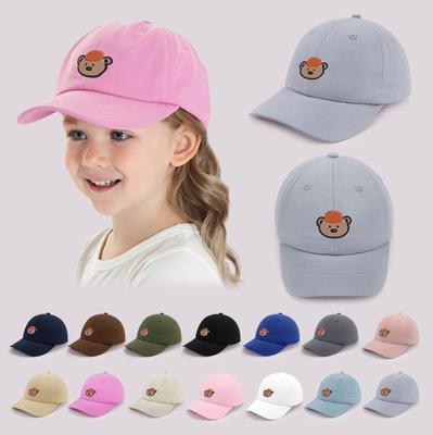 Cartoon Bär Baby Baseballkappe Niedliche Einfarbige Kleinkind Sonnenhut mit Ohren Sommer Verstellbar Kinder Junge Mädchen Schirmmütze