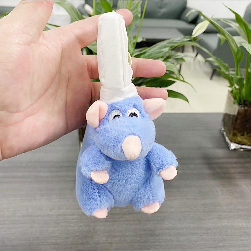 Cute Ratatouille Pendant Plush Toy Doll Keychain Mouse Chef Plush Stuffed Dolls Keyring Backpack Charms Girl Bag Car Deco Gifts