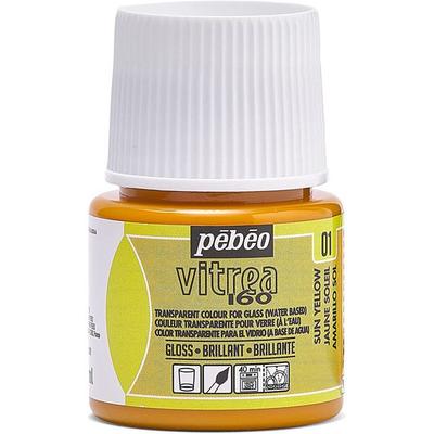 Tinta para vidro - Pébéo - Vitrea 160 - Amarelo sol nº 01 - 45ml - Brilhante