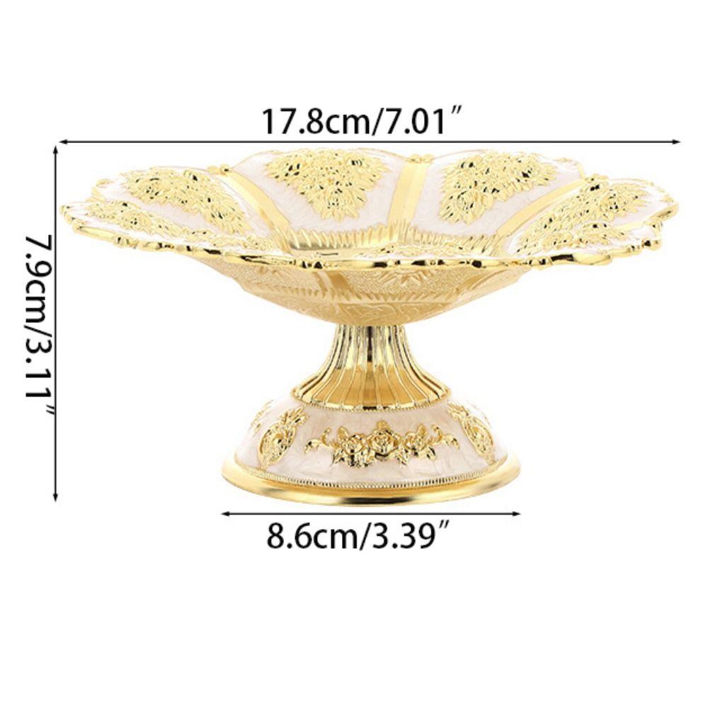 Luxurious European Fruit Plate High Capacity Pattern Fruit Rack Ceative Metal Fruit Disk  Desktop