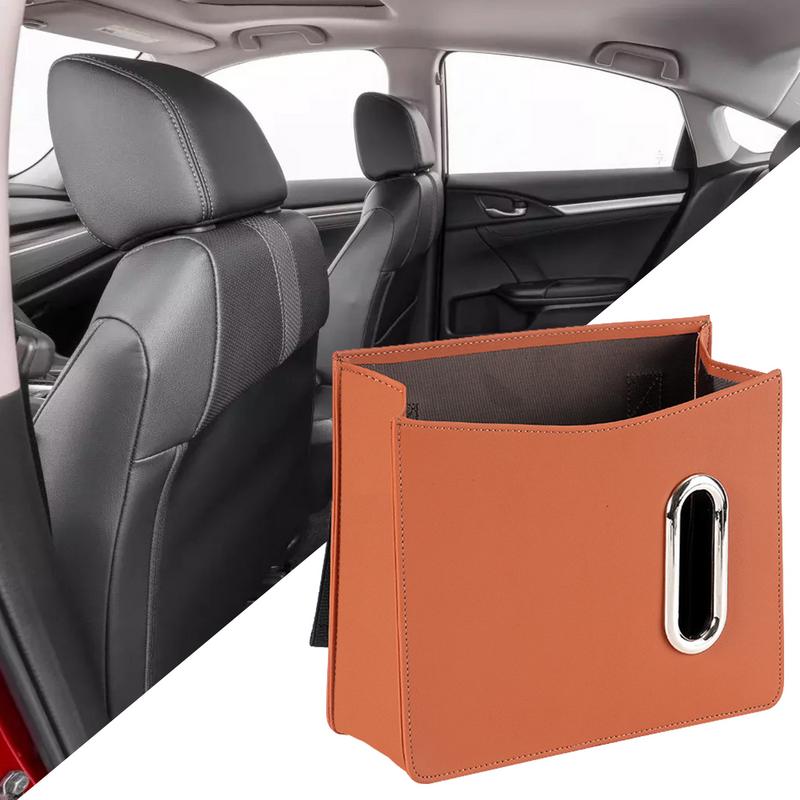 Car Back Seat Organizer Car Seat Back Storage Bag PU Leather Multi-Storage Pockets Travel Accessories For Business Car SUV
