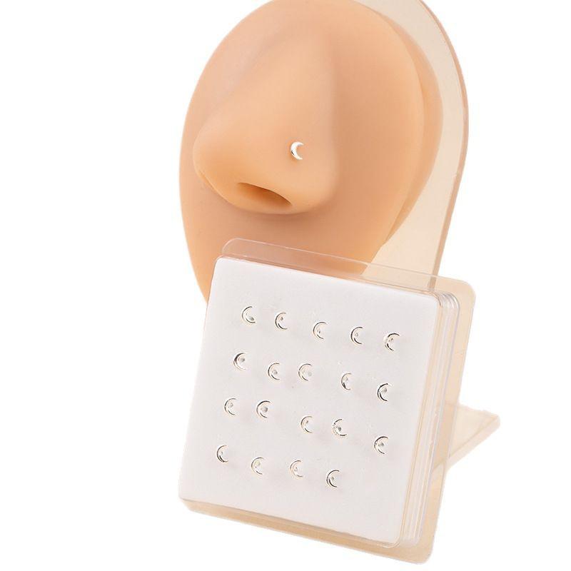 20-teilige Boxed Hip Hop Trendiger Gerader Bar Nasenstecker & Ring Schmuck