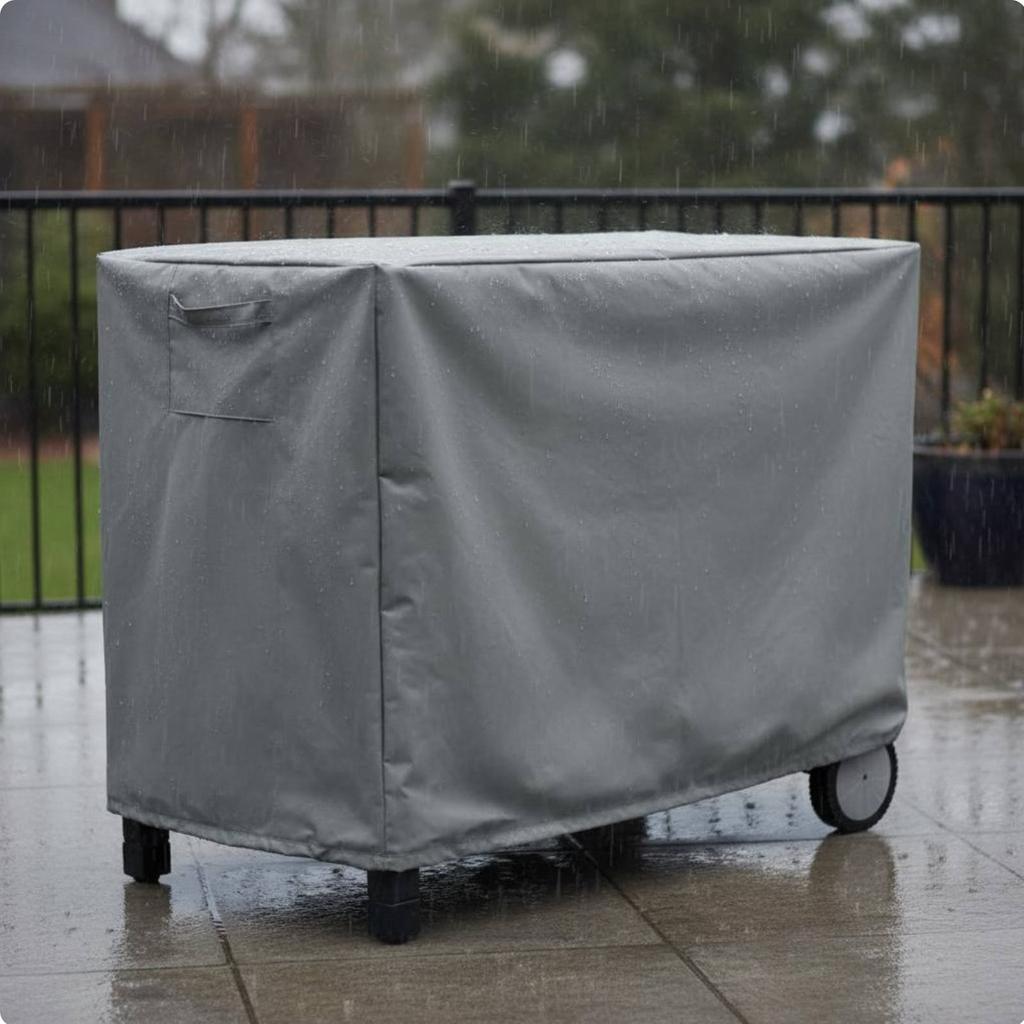 Waterproof Dirt Cover Dustproof Outdoor Table Cover Patio Furniture Protector Sun Protection Drawstring Closure for Balcony