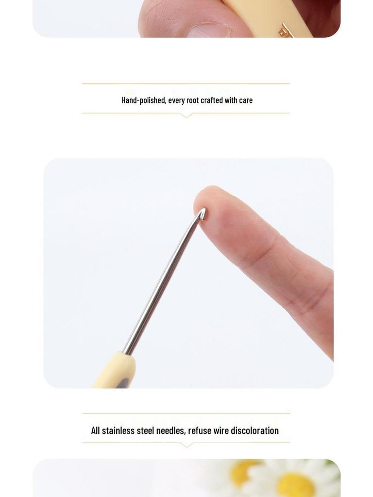 Ensemble de crochets: Outils en Acier Inoxydable et Plastique pour Projets de Fil à Tricoter faits main