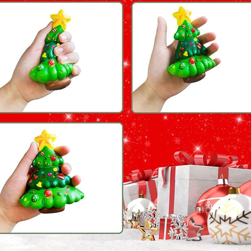 1/16 Stück Weihnachts-Stressball Sensorisches Spielzeug Weihnachtsmann Schneemann Quetschies Spielzeug Langsam Rückprall Knetspielzeug Weihnachtsgeschenke Für Kinder