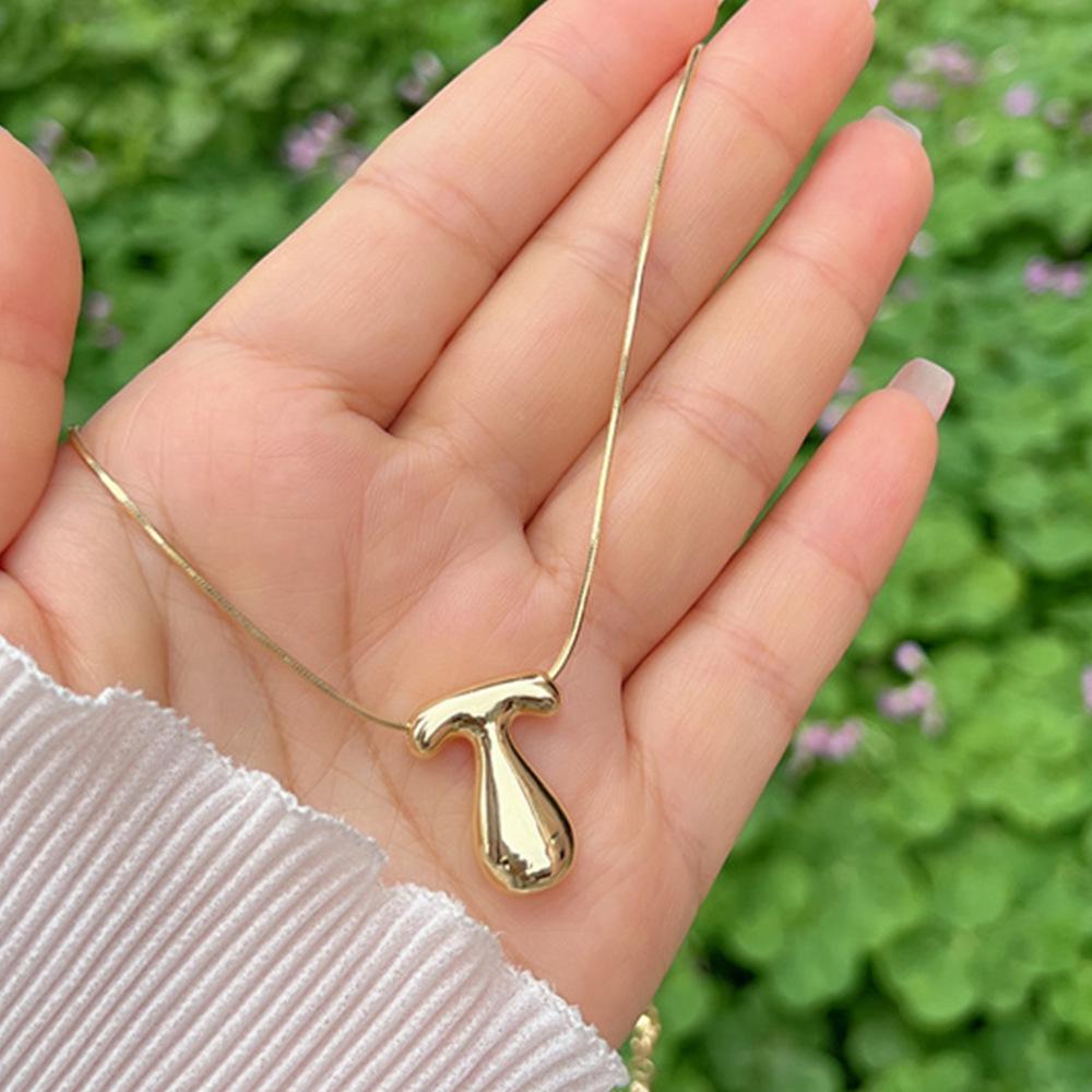 18K Gold Copper-Plated A-Z Balloon Bubble Alphabet Pendant Necklace, 2024 Stylish Glossy Design.