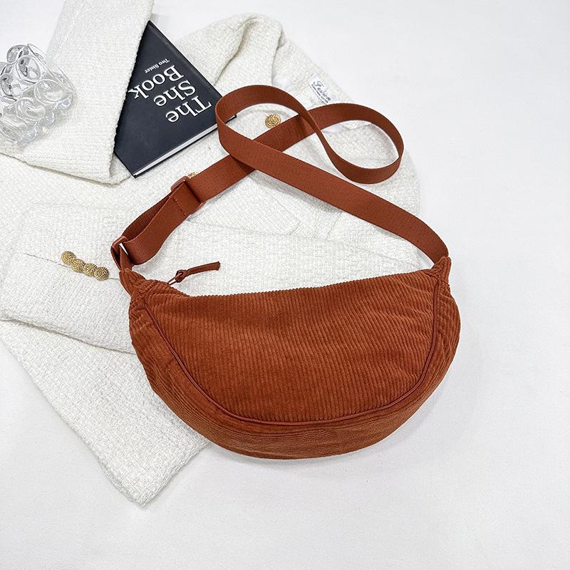 

Retro Versatile Corduroy Crossbody Dumpling Bag for Men and Women оранжевый