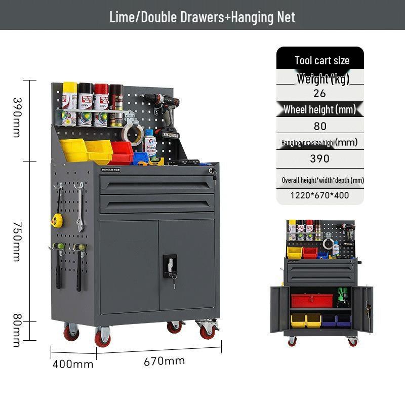 Mobile Tool Cart and Workbench for Auto Repair and Maintenance