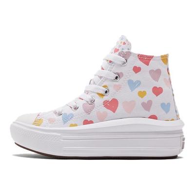 Chuck Taylor All Star Move High PS Always On Hearts Kids Sneakers White Pink-Salt 371590C