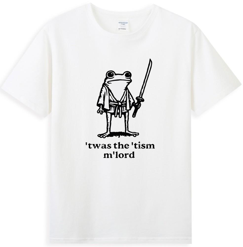Twas The Tism Mlord Funny Medieval Knight Frog Meme Unisexs Tshirt S
