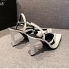 2025 Summer High Heel Women Sandals Fashion Pointed Toe Singbacks Shoes Ladies Elegant Party Dress Sandalias