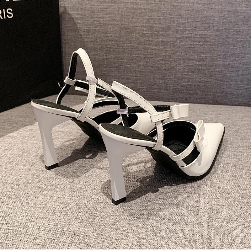 2025 Summer High Heel Women Sandals Fashion Pointed Toe Singbacks Shoes Ladies Elegant Party Dress Sandalias