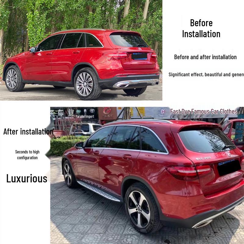 Extended Side Steps for Mercedes-Benz GLC Pedals: Compatible with GLC200, GLC260, GLC300 (Models 2016-2025)
