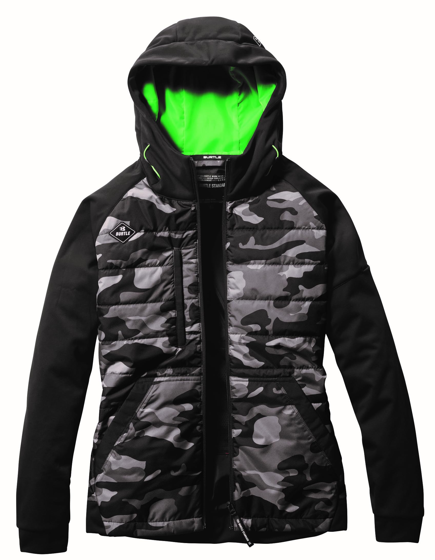 

BURTLE Heated Hoodie Jacket for Gray 3220 77 XXL (Unisex) Fall/Winter, Camo,