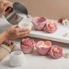 DIY Silicone Rose Flower Molds Non-Stick Handmade Flower Candle Cup Molds with Lid Candlestick Molds Candle Making