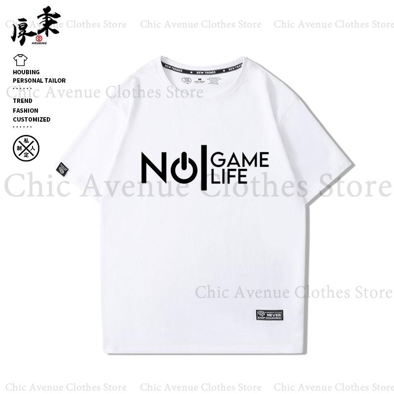 Anime NO GAME NO LIFE Series Print Tshirt for Unisex Women Cotton Tshirt Summer Tops Short Sleeve Tee Daily Clothes Casual T Shirt