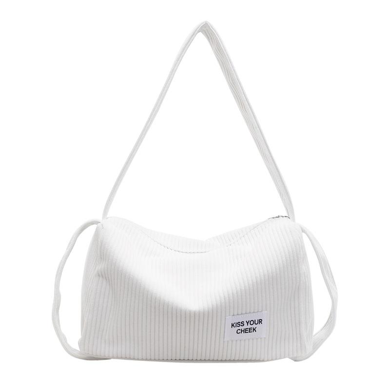 

Вельветовая тканевая сумка большой вместимости на плечо сумка-тоут сумка для тостов повседневная универсальная сумка для поездок на работу простая сумка-мессенджер белый