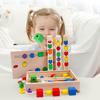 Wooden Children'S Educational Beaded Building Block Professional Montessori Teaching Aids Color Shape Cognitive Learning Hand-Eye Coordination Toy