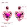 Women's Study Earrings Creative Exaggeration Alloy Spray Paint Rhinestone Inlaid Crysrtal Love Heart Temperament Earrings
