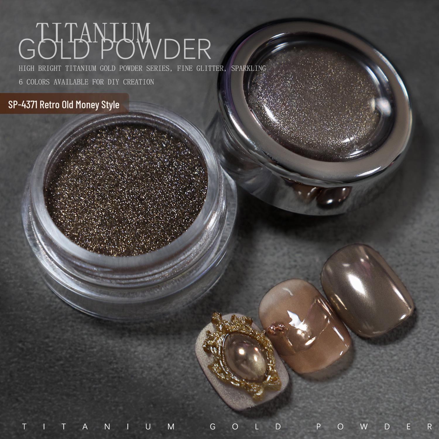

High-Gloss Retro Style Titanium Gold Nail Art Mirror Powder 0.3g