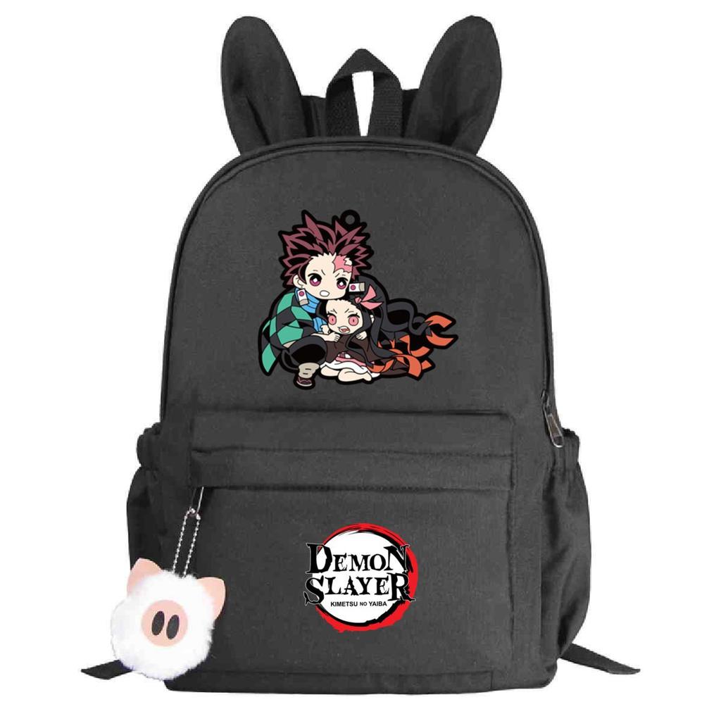 Plecak szkolny z motywem pogromców duchów, wersja koreańska, personalizowany plecak z króliczymi uszami, moda studencka, casualowy, modele męskie i damskie