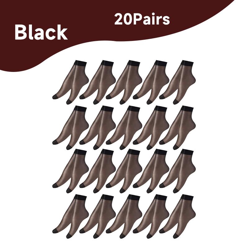 

20-100Pcs Summer Socks Skin Color Transparent Ultrathin Women Crystal Silk Socks Nylon Ladies Female Summer Short Ankle Meias