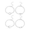 2Pcs/set Stainless Steel Simple Hollow Love Sun Moon Chain Bracelets Temperament Ins Chain Ladies Couple Card Bracelet