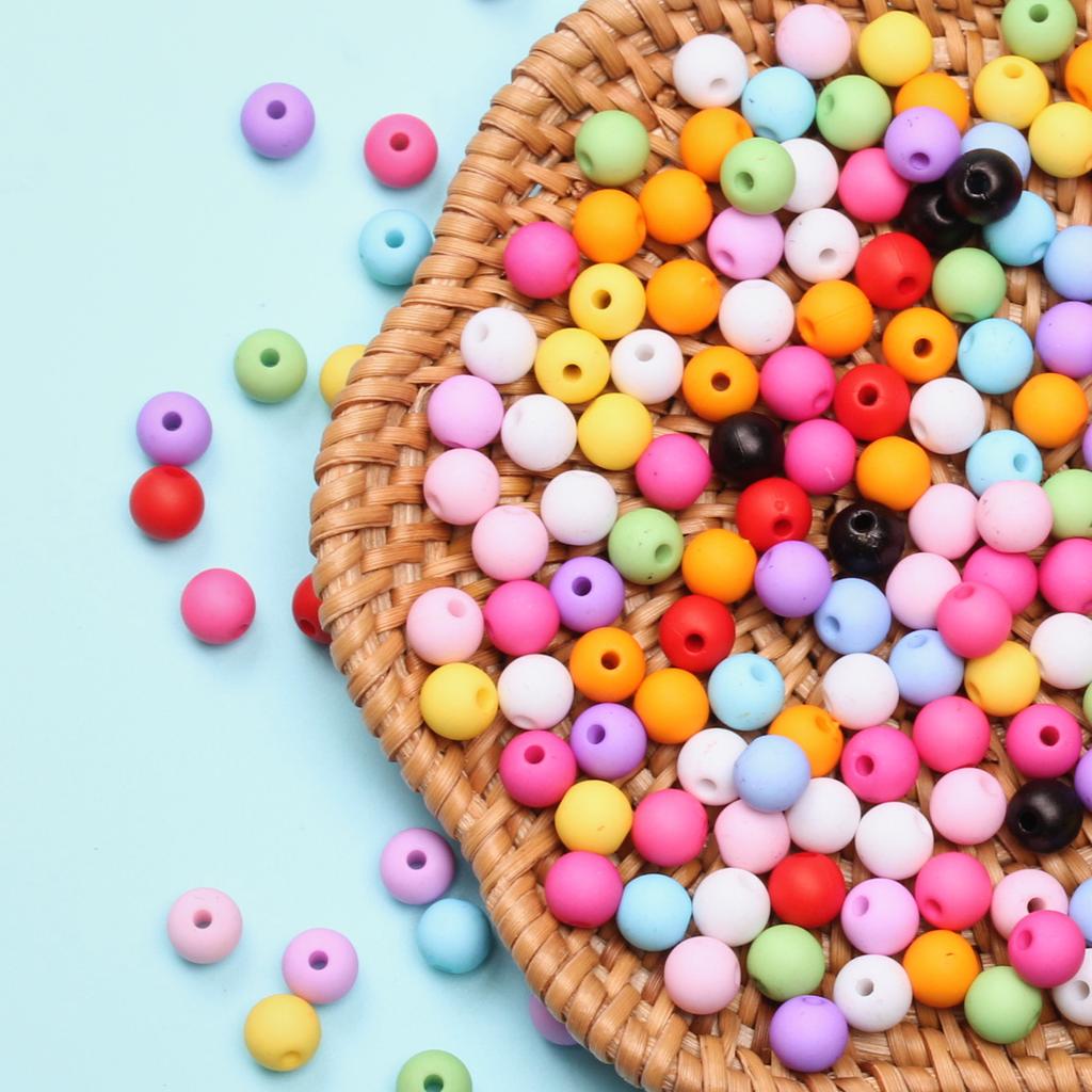 6mm 200Pcs Multicolor Spacer Acrylic Beads for DIY Pendant  Necklace Bracelet Jewelry Making Handmade Material Accessories