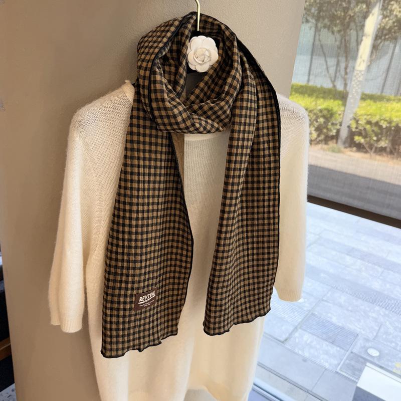 Cotton and Linen Scarf Autumn and Winter New Fashion Headscarf Silk Scarf Long Scarf Thin Neck Protection Decorative Scarf Versatile Scarf Shawl