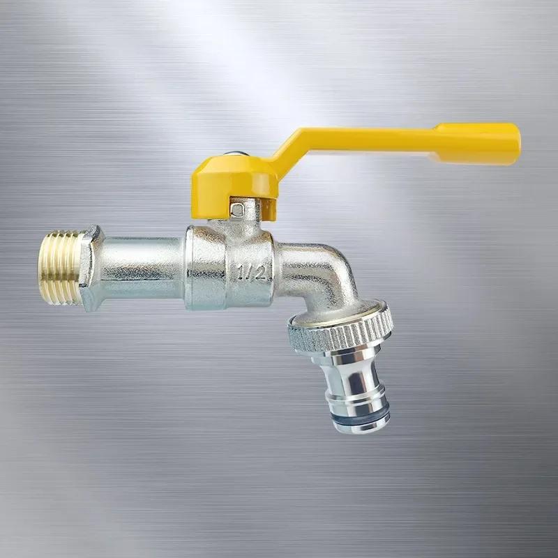 Brass Dual Outlet Water Tank & Garden Hose Adapter 1/2'' 3/4'' 1'' Inlet 2 BC (BSPT) Outdoor Use