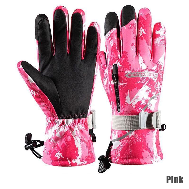 Unisex Windproof Warm Winter Ski Gloves Waterproof Touch-Screen Fleece Non-slip Snowboard Snowmobile Outdoor Hiking Gloves