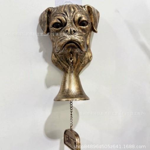 Door Chime Bell Dog-Shaped Welcome Doorbell Resin Animal-Themed Chime Wall Decoration for Entry Indoor Business Shop Gate Porch