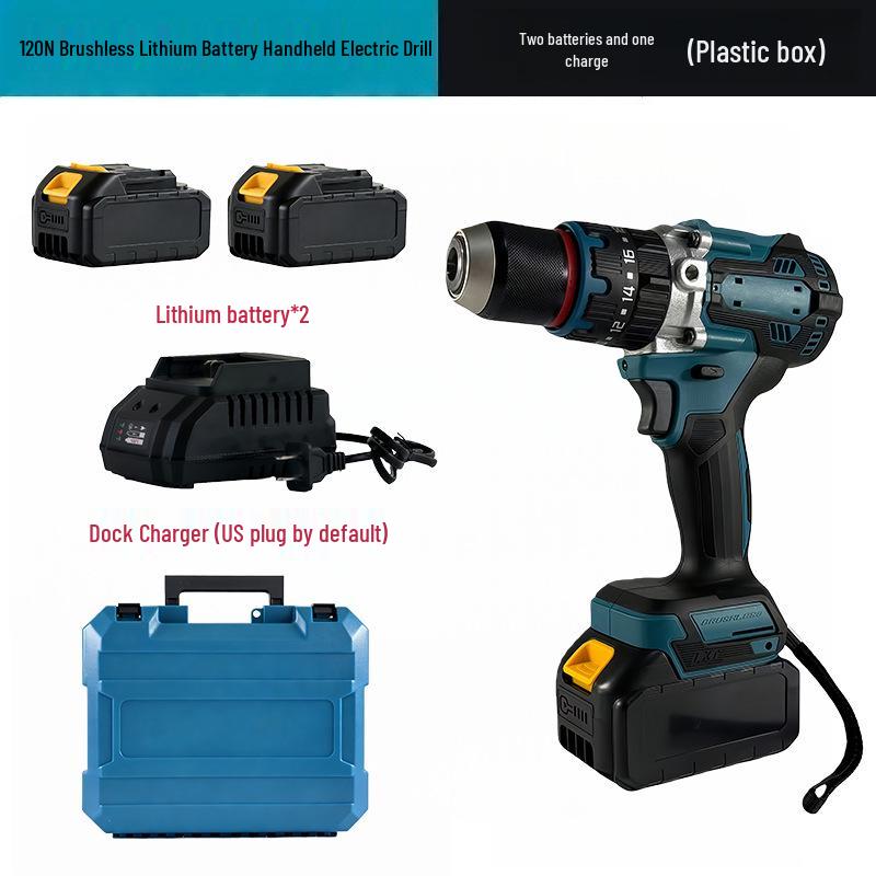13mm Brushless 21V Lithium Ice Drill, 120Nm Torque Handheld Impact Pistol Drill