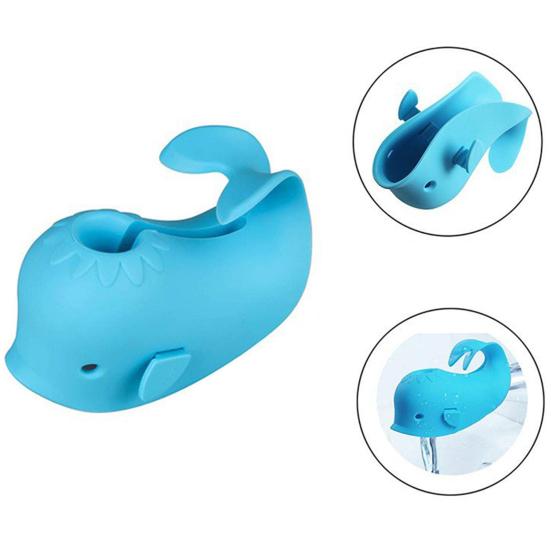 Baby Bathtub Faucet Cover Whale Pattern Anti-collision Cover BPA-Free Silicone Safety Protection Bath Tap Guard